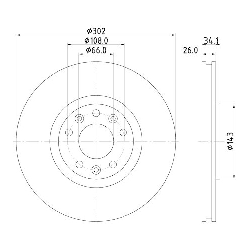HELLA Bremsscheibe PRO 8DD 355 120-501