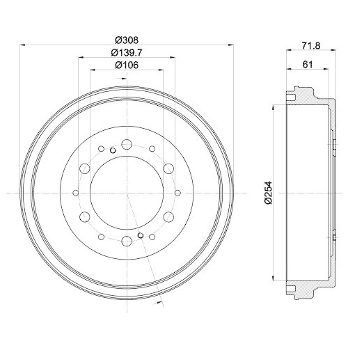 HELLA Bremstrommel 8DT 355 302-421