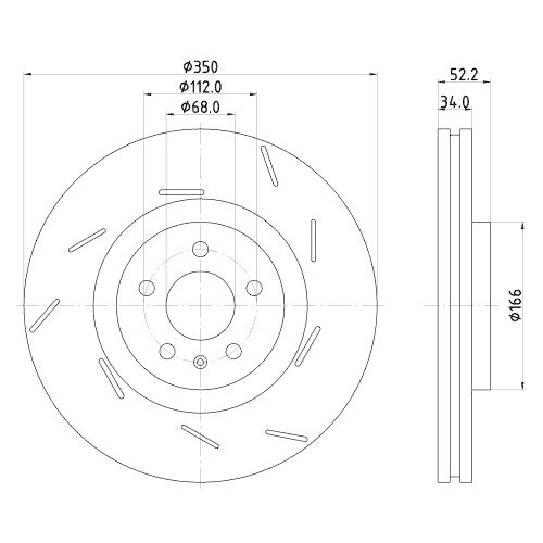 HELLA Bremsscheibe PRO High Carbon 8DD 355 134-351