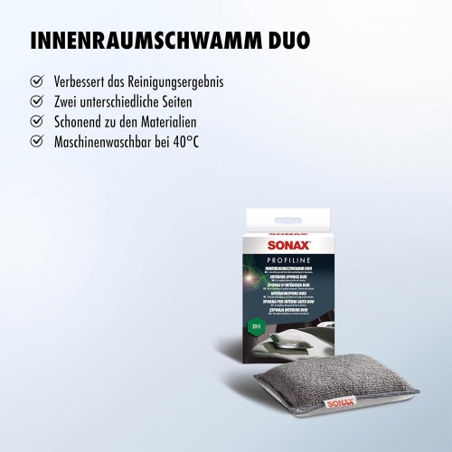 SONAX InnenraumSchwamm Duo - Mikrofaser-Schwamm - Hilfe bei Innenraum-Reinigung