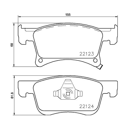 HELLA Bremsbelagsatz, Scheibenbremse 8DB 355 023-021