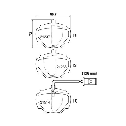 HELLA Bremsbelagsatz, Scheibenbremse 8DB 355 019-241
