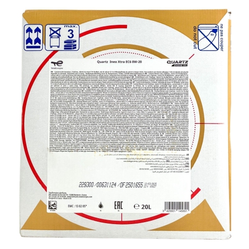 Motor&ouml;l Motoren&ouml;l Total Quartz Ineo Xtra EC6 0W-20 20 Liter BAG-IN Box 229300