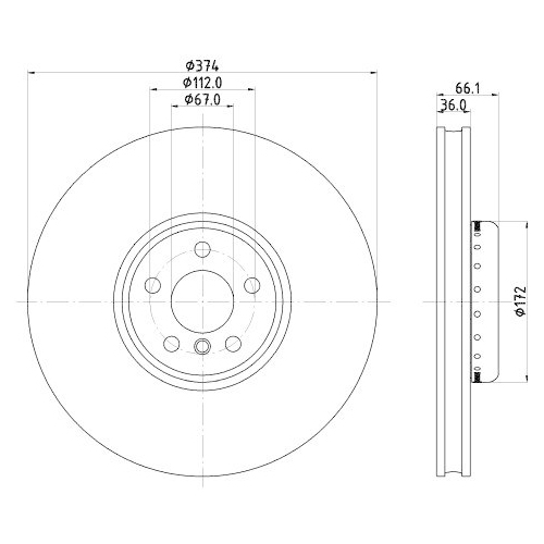 HELLA Bremsscheibe PRO High Carbon 8DD 355 126-461