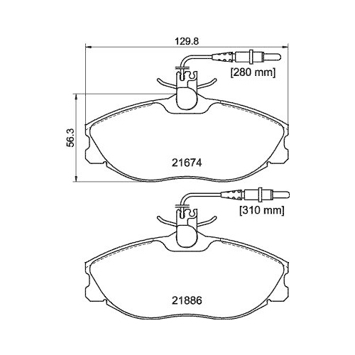 HELLA Bremsbelagsatz, Scheibenbremse 8DB 355 018-221