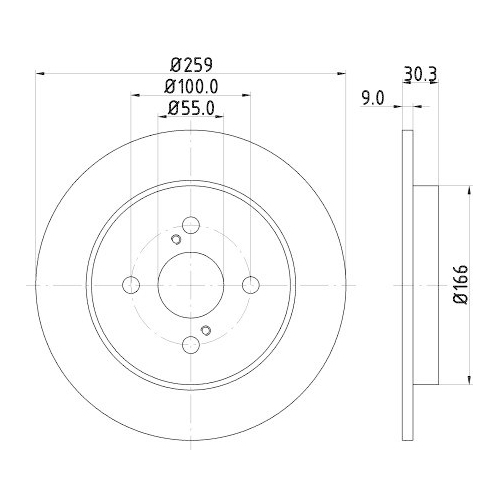 HELLA Bremsscheibe 8DD 355 113-601
