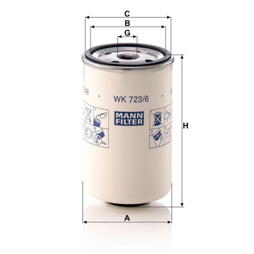 MANN-FILTER Kraftstofffilter WK 723/6