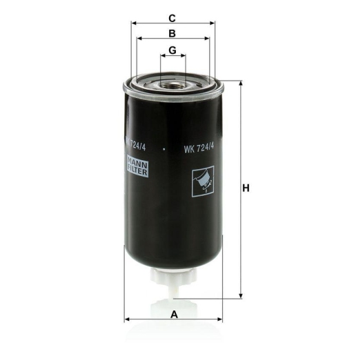 MANN-FILTER Kraftstofffilter WK 724/4