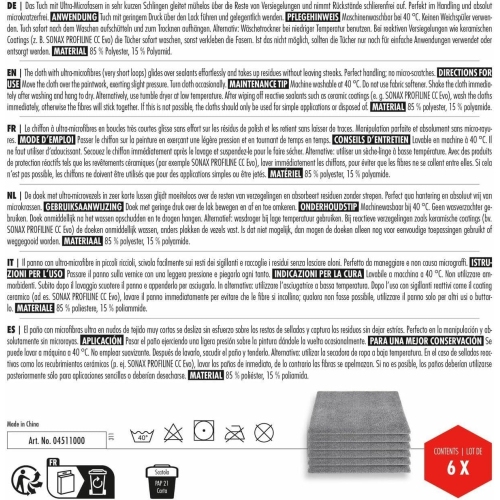 SONAX MICROFASERTUCH 6X21X25 CM 04511000