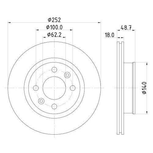 HELLA Bremsscheibe 8DD 355 116-201