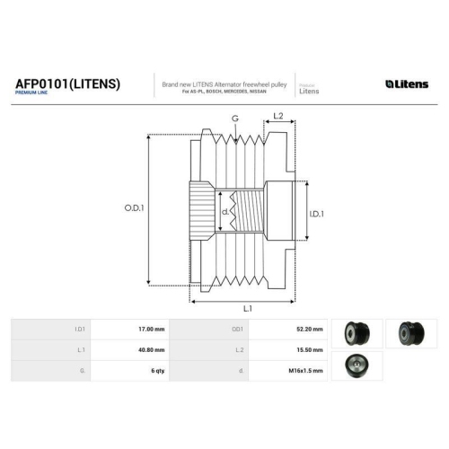 AS-PL Generatorfreilauf Litens AFP0101(LITENS)