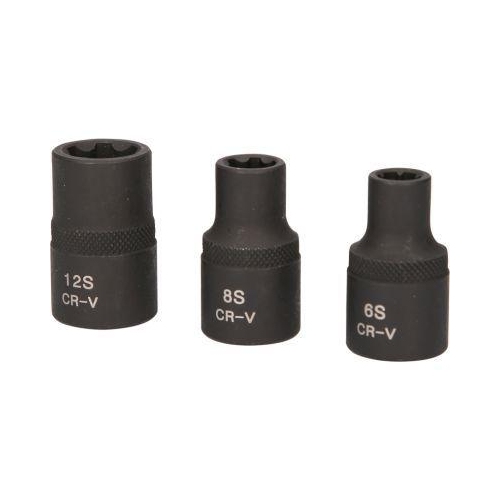 1/2 Zoll RIBE-Kraft-Stecknuss-Satz, kurz, 3-tlg KS TOOLS 911.0895