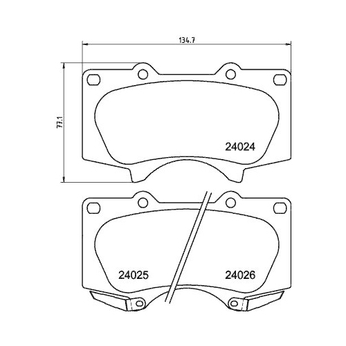 HELLA Bremsbelagsatz, Scheibenbremse 8DB 355 014-121