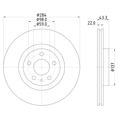 HELLA Bremsscheibe PRO 8DD 355 118-411