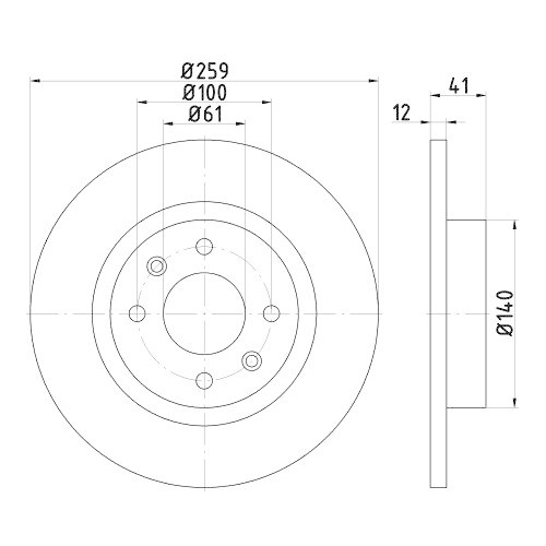 HELLA Bremsscheibe PRO 8DD 355 115-271