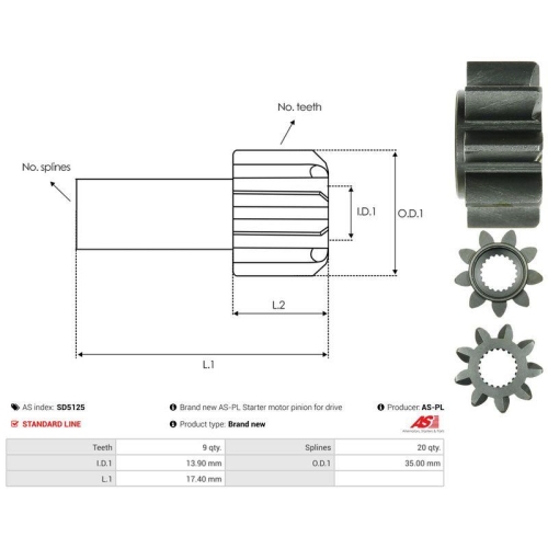 AS-PL Freilaufgetriebe, Starter AS SD5125