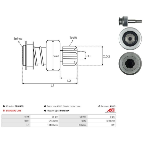 AS-PL Freilaufgetriebe, Starter AS SD5145S