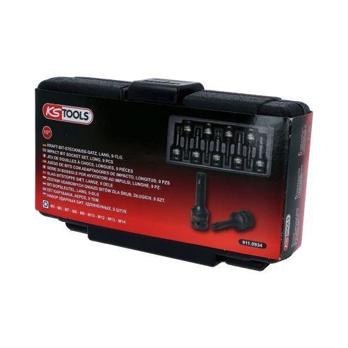 1/2 Zoll Kraft-Bit-Stecknuss-Satz f&uuml;r RIBE-Schrauben, 9-tlg KS TOOLS 911.0934