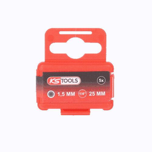 1/4 Zoll Bit Innensechskant, 25mm, Kugelkopf, 1,5mm, 5er Pack KS TOOLS 911.8395