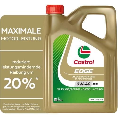 Motoröl Motorenöl Castrol Edge 0W-40 A3/B4 VW MB 229.5 BMW Longlife RN 4 Liter