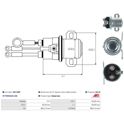 AS-PL Magnetschalter, Starter AS SS1152P