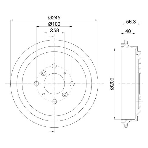 HELLA Bremstrommel 8DT 355 300-571