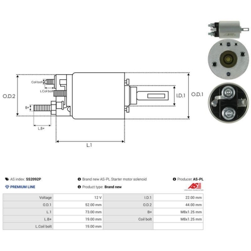 AS-PL Magnetschalter, Starter AS SS2092P