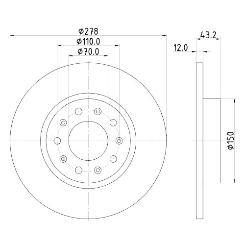 HELLA Bremsscheibe PRO 8DD 355 116-671