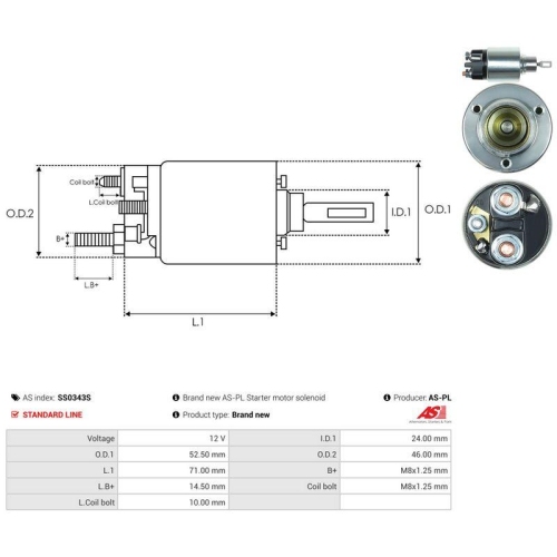 AS-PL Magnetschalter, Starter AS SS0343S