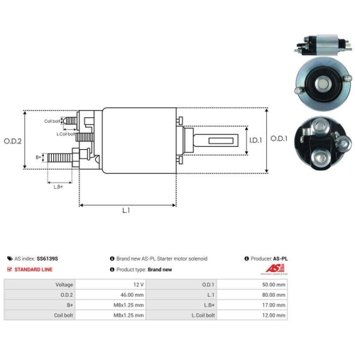 AS-PL Magnetschalter, Starter AS SS6139S