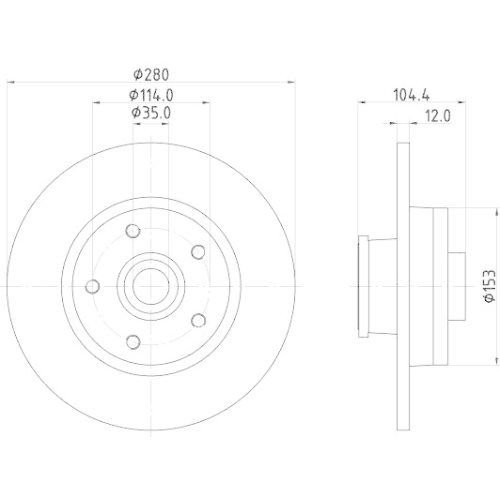 HELLA Bremsscheibe PRO 8DD 355 125-281