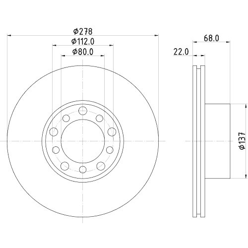 HELLA Bremsscheibe 8DD 355 100-401