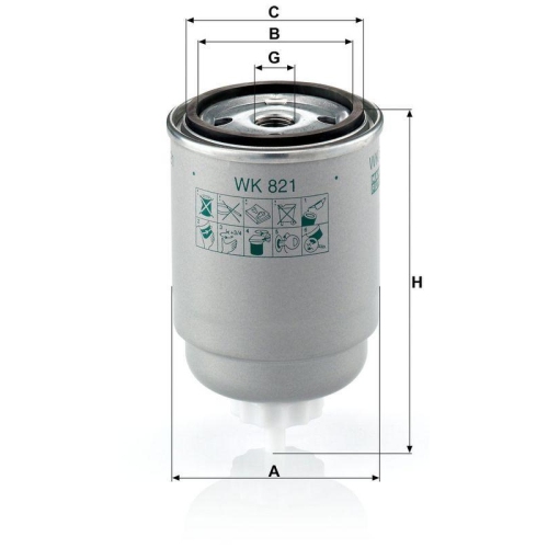 MANN-FILTER Kraftstofffilter WK 821