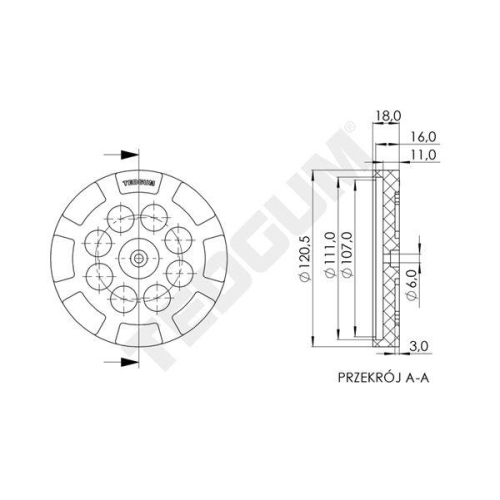 TEDGUM Auflagenteller, Rangierheber TED38409