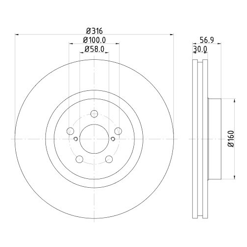 HELLA Bremsscheibe PRO 8DD 355 117-921