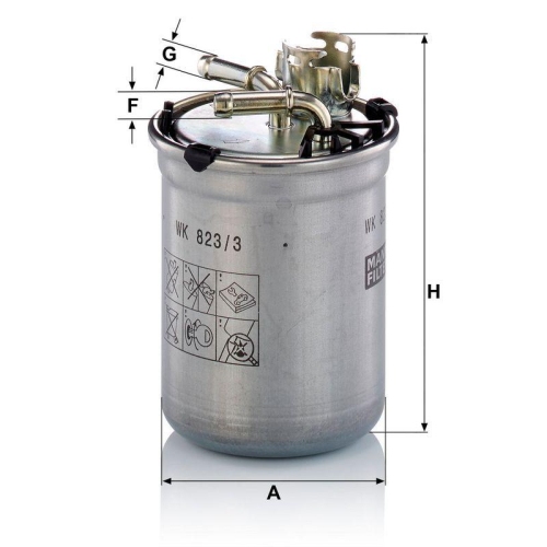 MANN-FILTER Kraftstofffilter WK 823/3 x