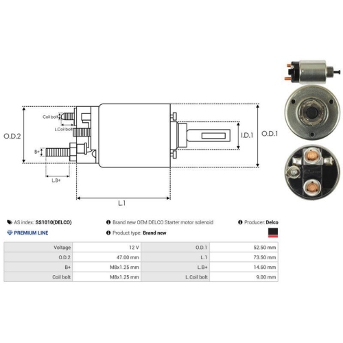 AS-PL Magnetschalter, Starter Delco SS1010(DELCO)