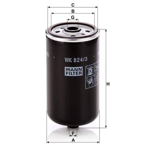 MANN-FILTER Kraftstofffilter WK 824/3