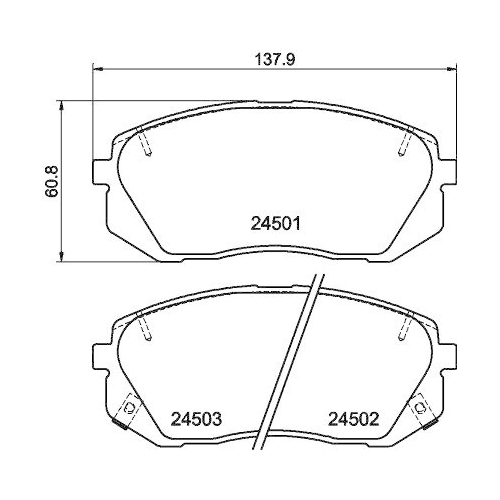 HELLA Bremsbelagsatz, Scheibenbremse 8DB 355 012-961