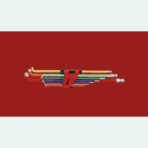 Kugelkopf-Innensechskant-Winkelstiftschl&uuml;ssel-Satz 108 Grad abgewinkelt 9-tlg