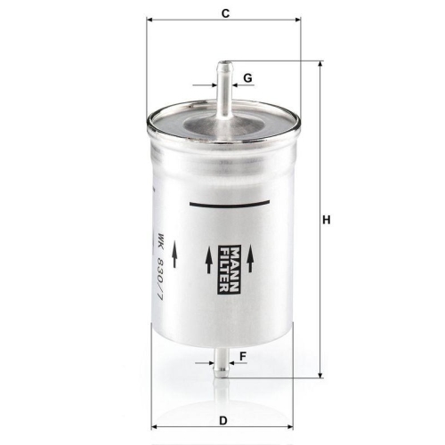 MANN-FILTER Kraftstofffilter WK 830/7