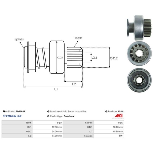 AS-PL Freilaufgetriebe, Starter AS SD3184P