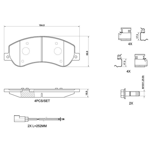 BREMBO Bremsbelagsatz, Scheibenbremse BEYOND LINE - Greenance P 24 064G
