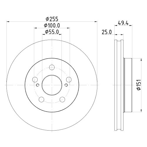 HELLA Bremsscheibe PRO 8DD 355 131-911