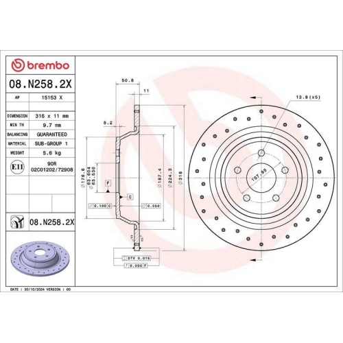 BREMBO Bremsscheibe XTRA LINE - Xtra 08.N258.2X