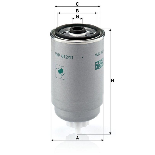 MANN-FILTER Kraftstofffilter WK 842/11