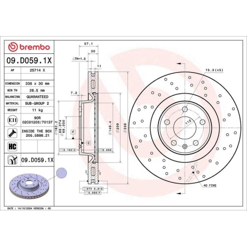 BREMBO Bremsscheibe XTRA LINE - Xtra 09.D059.1X