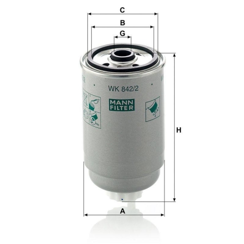 MANN-FILTER Kraftstofffilter WK 842/2
