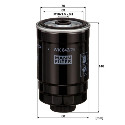 MANN-FILTER Kraftstofffilter WK 842/24
