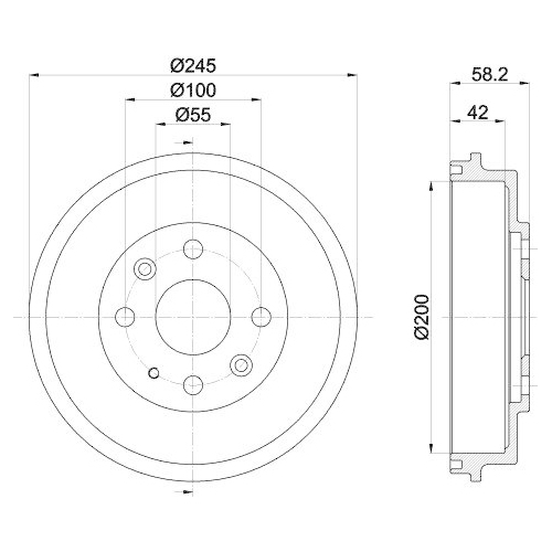 HELLA Bremstrommel 8DT 355 300-761